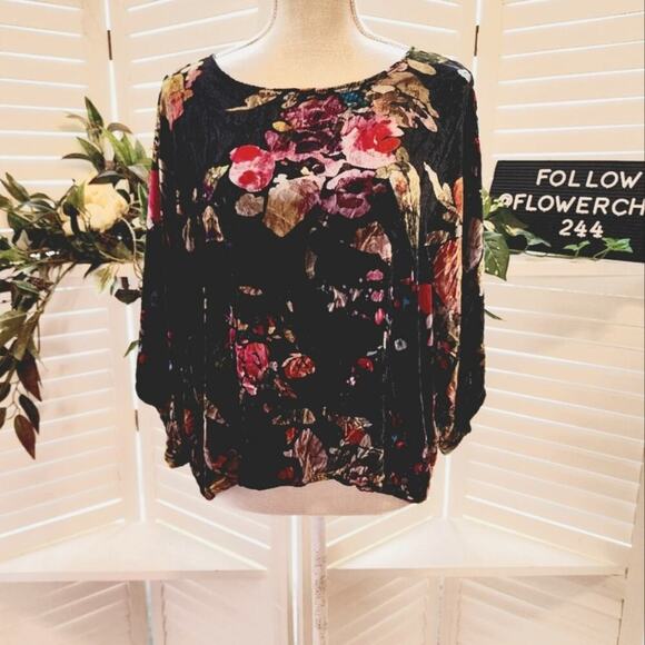 JOHNNY WAS FLORAL SILK BLEND SIZE MED